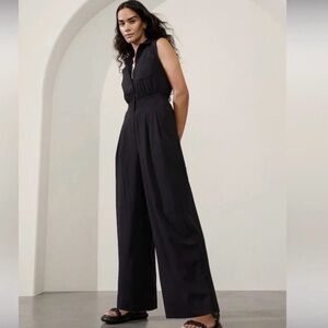 Athleta Brooklyn Heights Wide Leg Jumpsuit Black Size 6 EUC